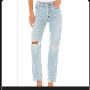 RE/DONE High Rise Loose in Bleach Destroy